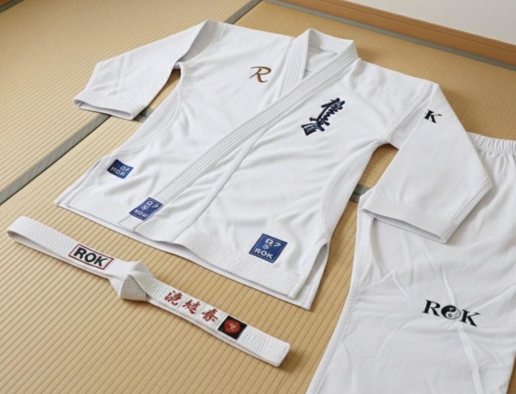 rok kumite gi customised logo kata uniform.